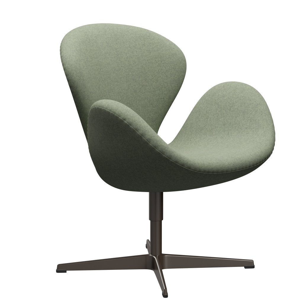 Fritz Hansen Swan Lounge, brązowy brąz/divina Melange Light Green