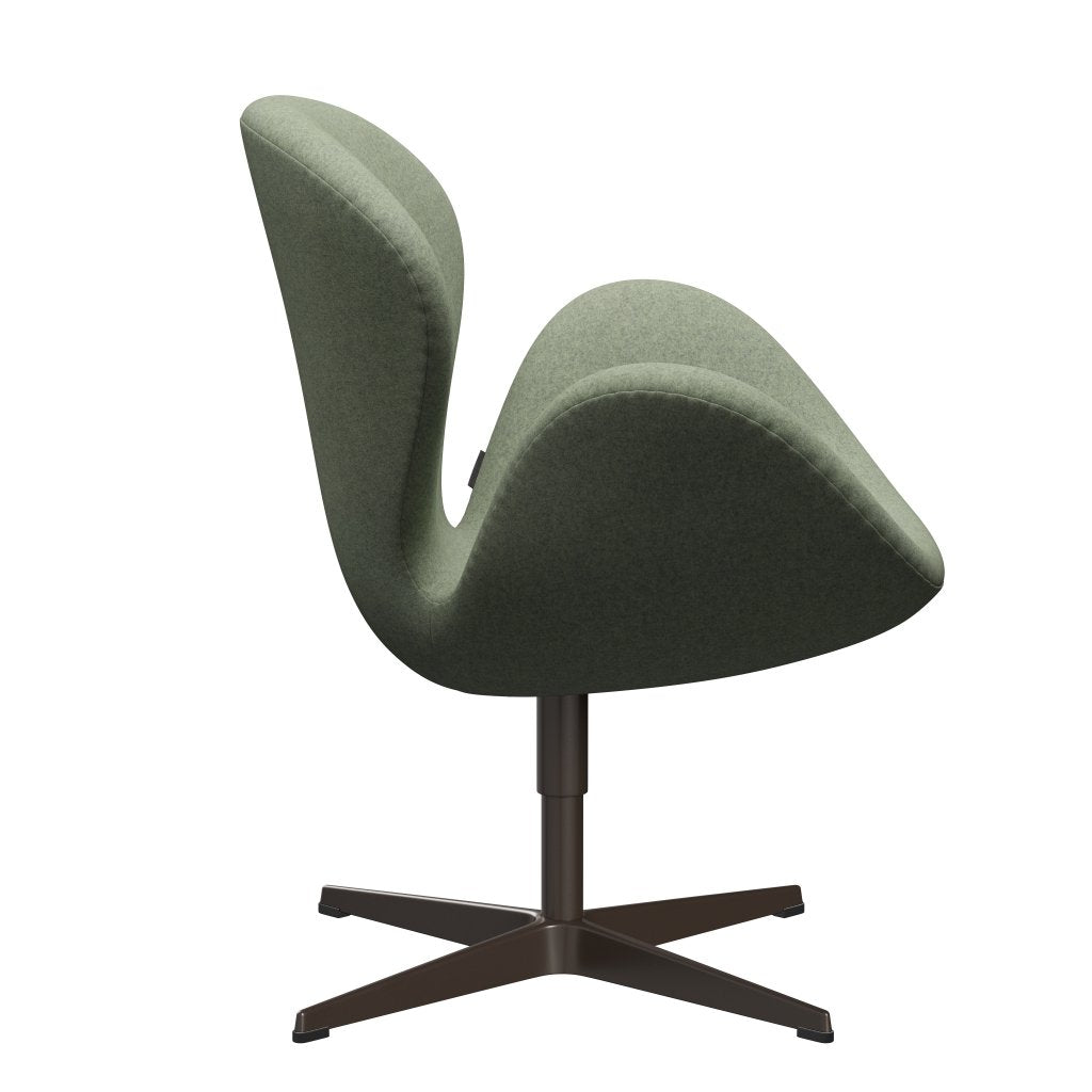 Fritz Hansen Swan Lounge, brązowy brąz/divina Melange Light Green