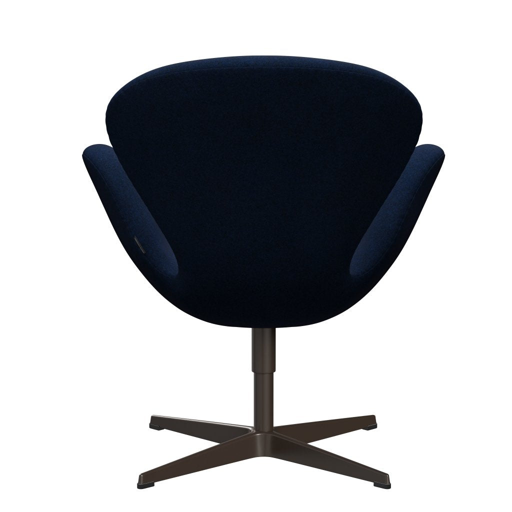 Fritz Hansen Swan Lounge Chair, Brown Bronze/Divina Melange Navy Dark