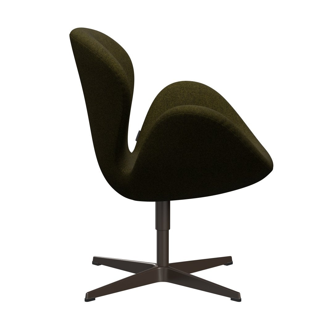 Fritz Hansen Swan Lounge, brązowy brąz/divina Melange Olive Dark