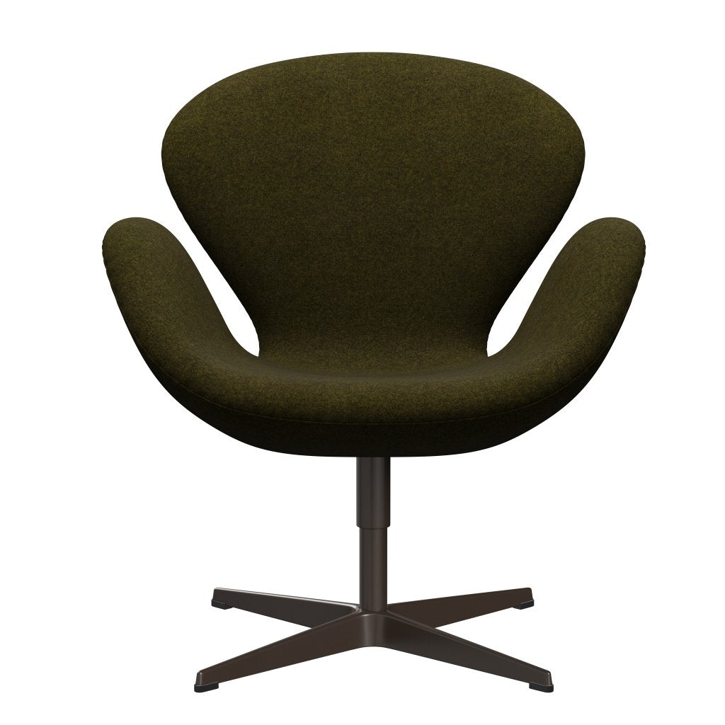 Fritz Hansen Swan Lounge, brązowy brąz/divina Melange Olive Dark