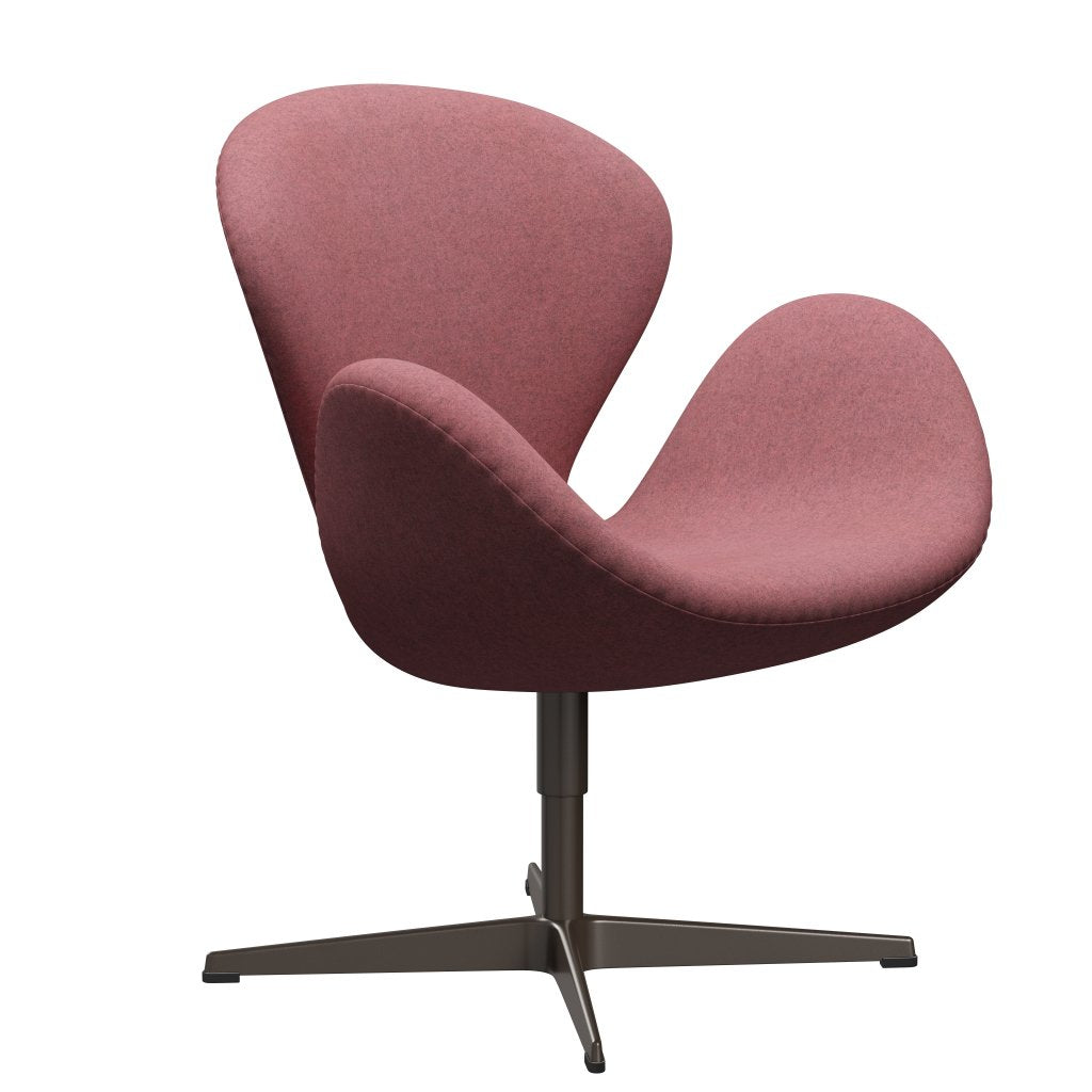 Fritz Hansen Swan Lounge Chair, Brown Bronze/Divina Melange Pink