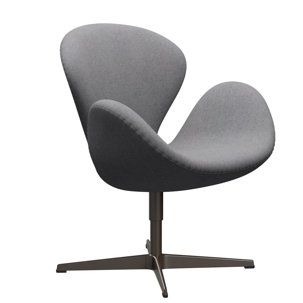 Fritz Hansen Swan Lounge Chair, Brown Bronze/Divina Melange Stone Grey