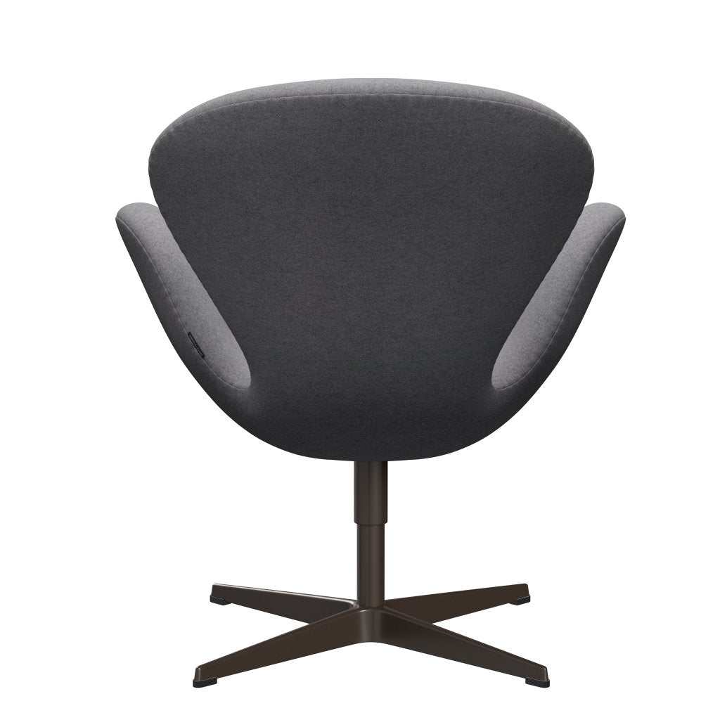 Fritz Hansen Swan Lounge Chair, Brown Bronze/Divina Melange Stone Grey