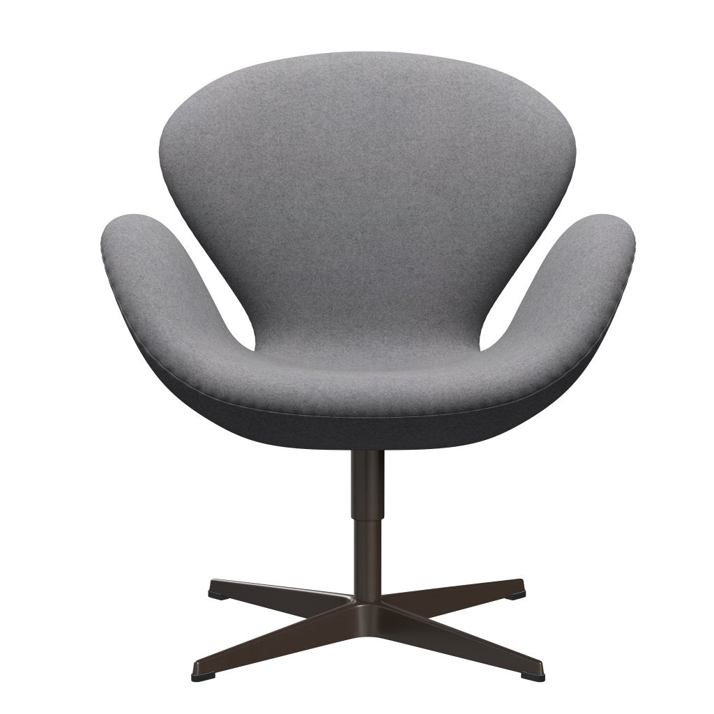 Fritz Hansen Swan Lounge Chair, Brown Bronze/Divina Melange Stone Grey