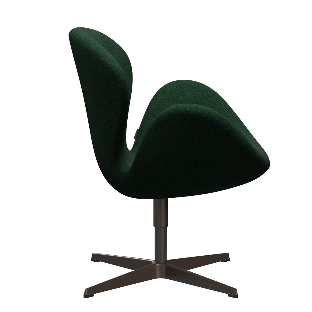 Fritz Hansen Swan Lounge Chair, Brown Bronze/Divina Melange Warm Dark Green