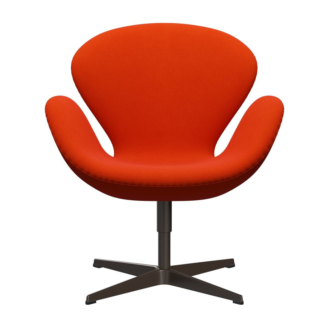 Fritz Hansen Swan Lounge, brązowy brąz/Divina Orange/Red