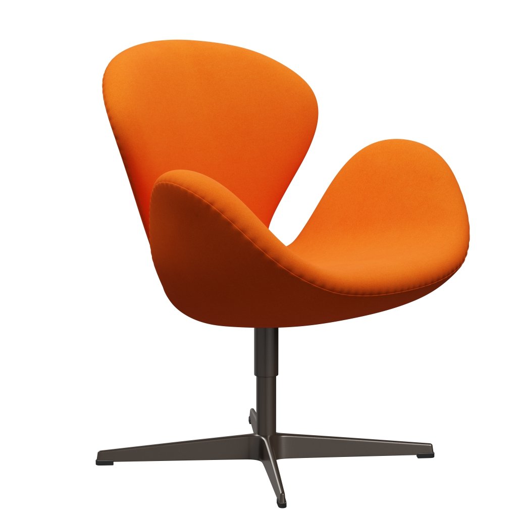 Fritz Hansen Swan Lounge Chair, Brown Bronze/Divina Pastello Orange