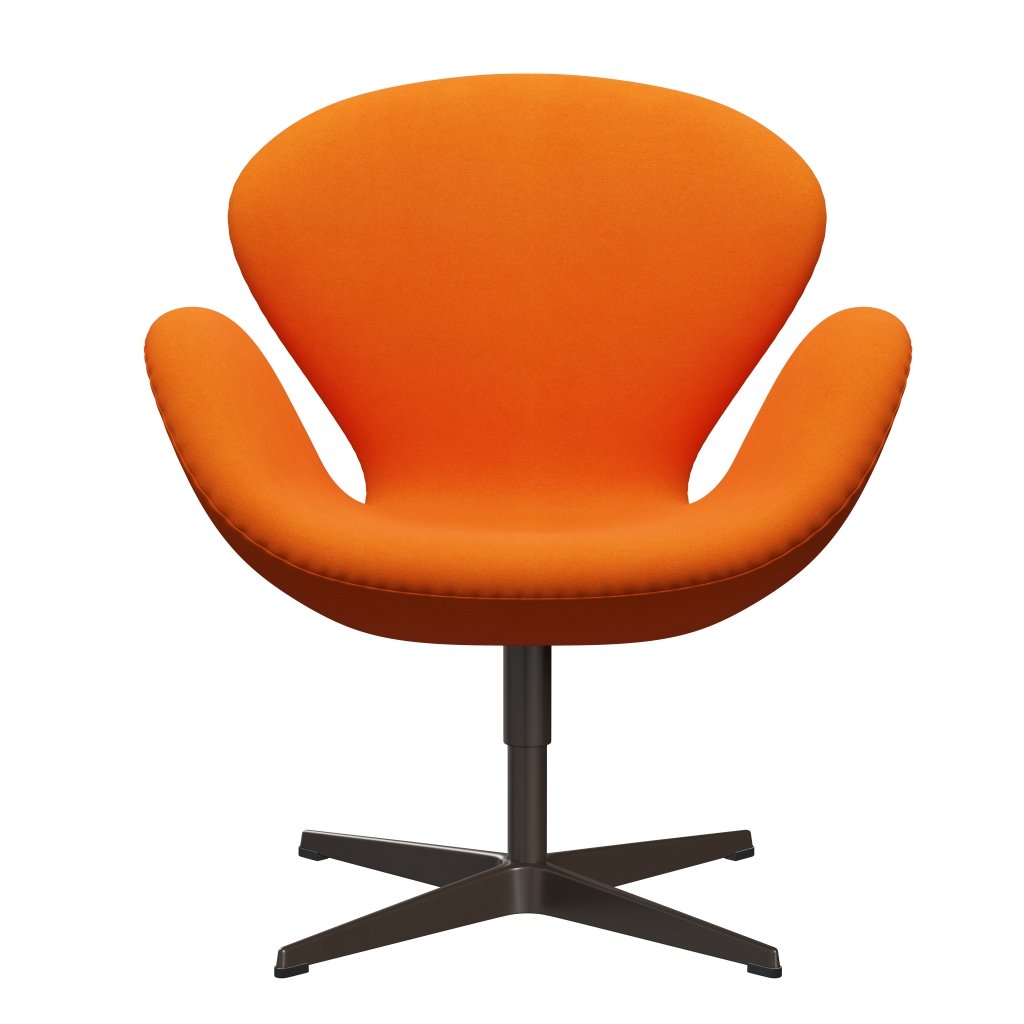 Fritz Hansen Swan Lounge Chair, Brown Bronze/Divina Pastello Orange