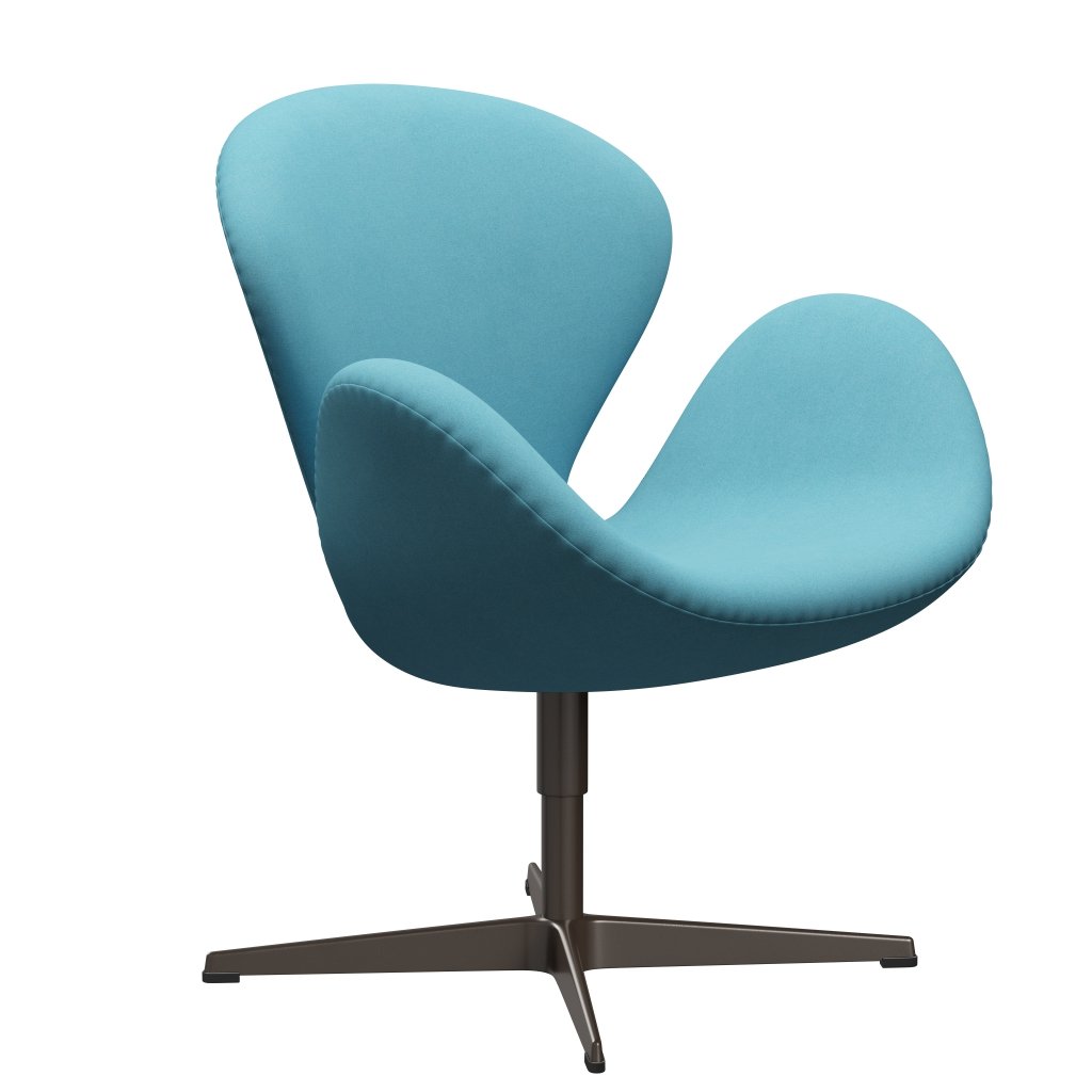 Fritz Hansen Swan Lounge Chair, Brown Bronze/Divina Turquoise Light