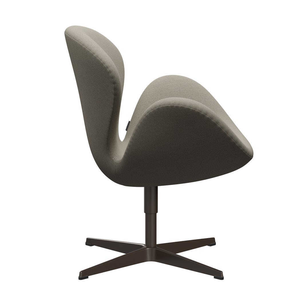 Fritz Hansen Swan Lounge Chair, Brown Bronze/Fiord Taupe Light