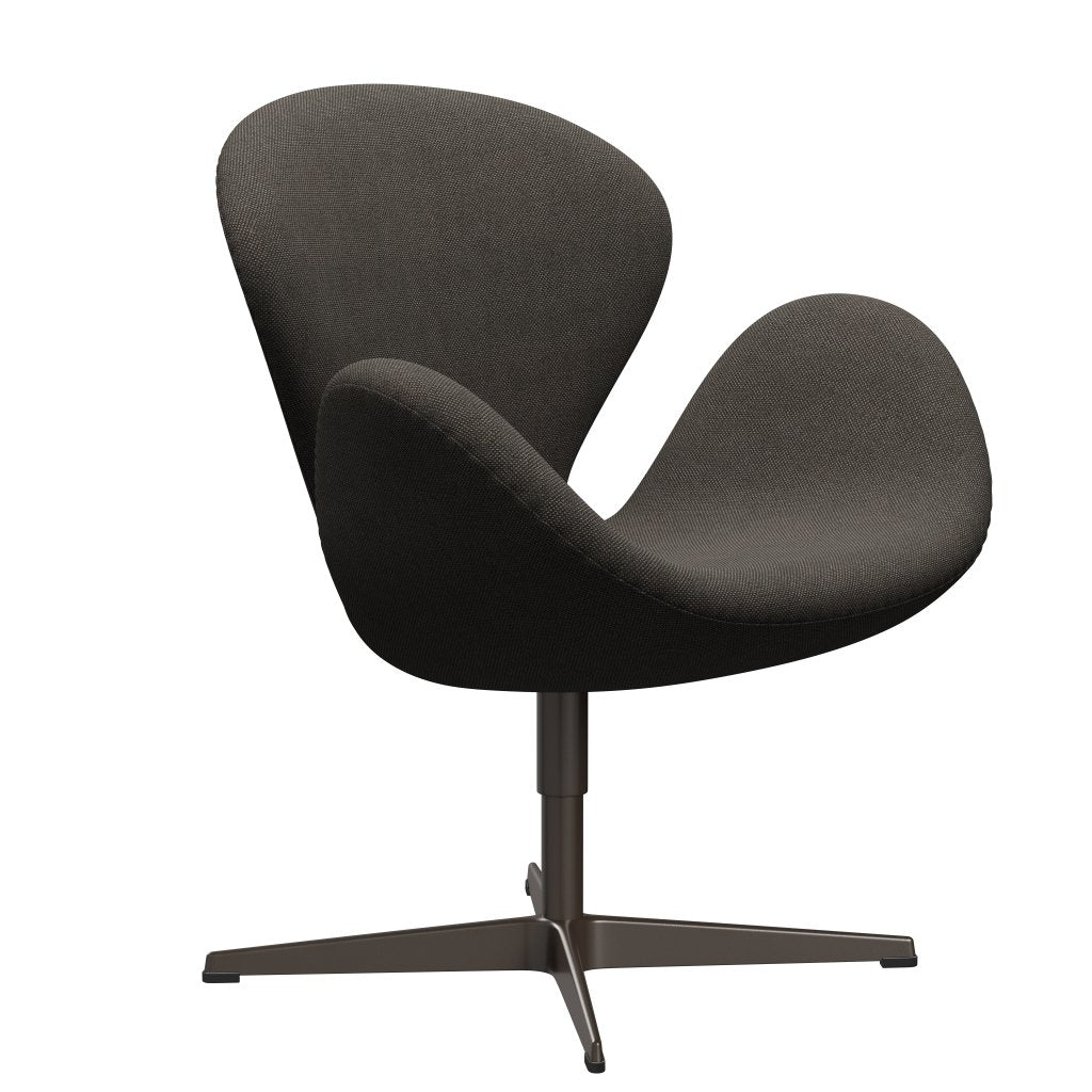 Fritz Hansen Swan Lounge Chair, Brown Bronze/Hallingdal Charcoal Light