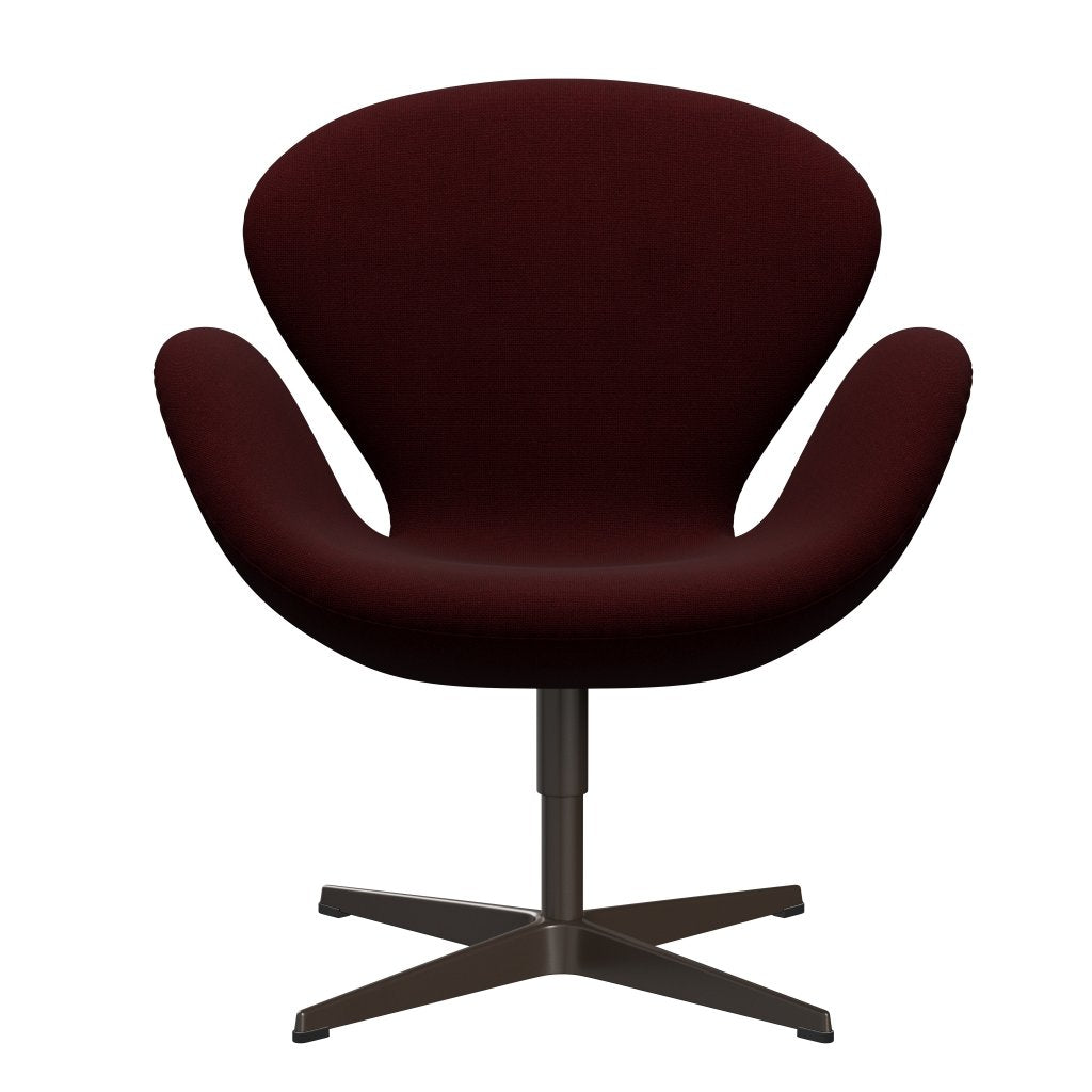 Fritz Hansen Swan Lounge Chair, Brown Bronze/Hallingdal Wine Red