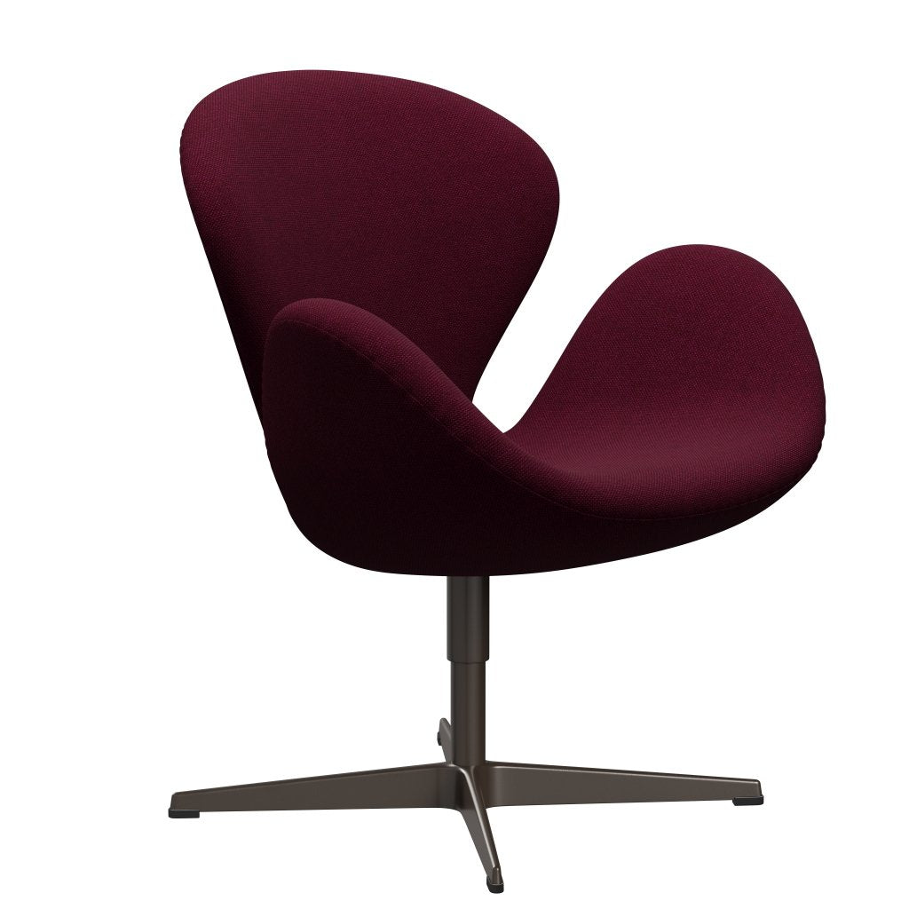 Fritz Hansen Swan Lounge Chair, Brown Bronze/Hallingdal Wine Red/Violet