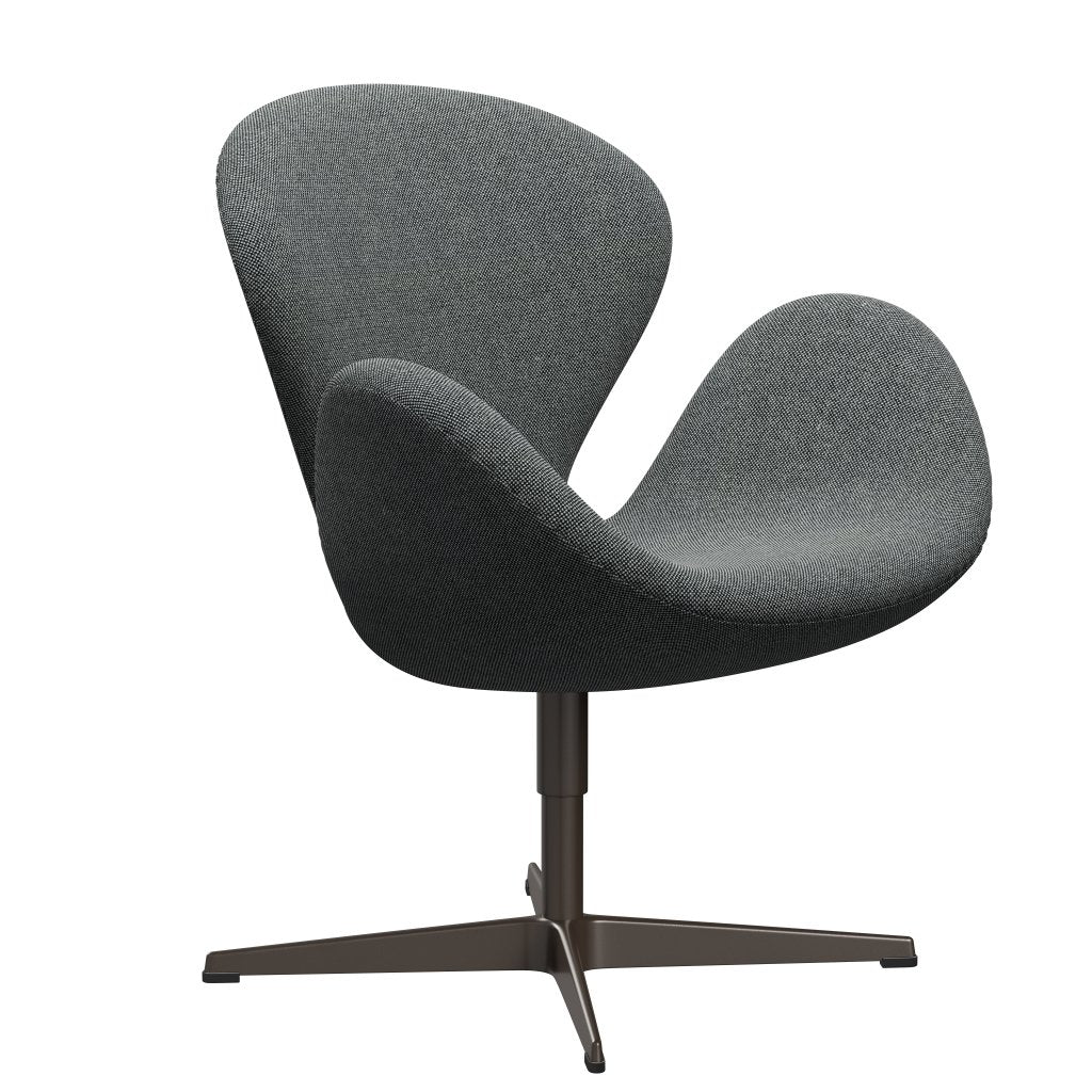 FRITZ HANSEN SWAN SALOUNGE, BRONT BRONZE/HALLINGDAL White Black