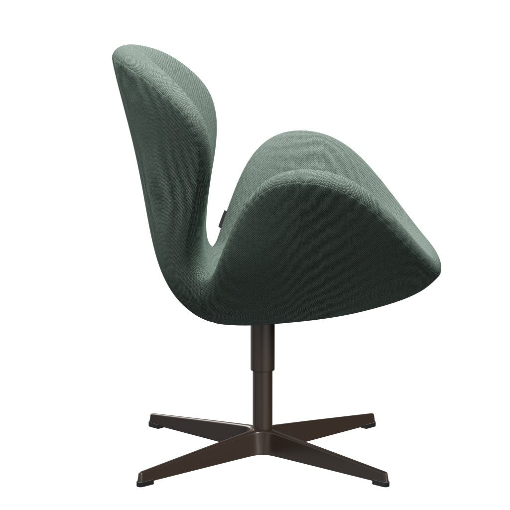 Fritz Hansen Swan Lounge Chair, Brown Bronze/Re Wool Aqua/Natural