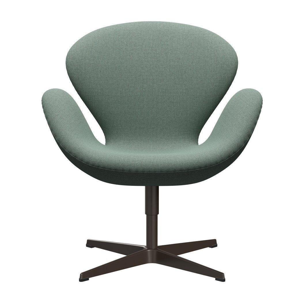 Fritz Hansen Swan Lounge Chair, Brown Bronze/Re Wool Aqua/Natural