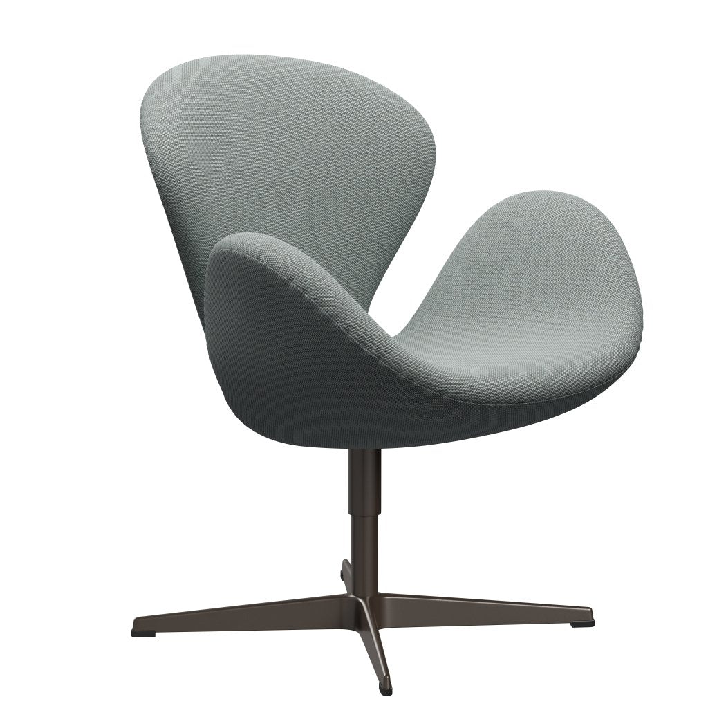 Fritz Hansen Swan Lounge Chair, Brown Bronze/Re Wool Pale Aqua