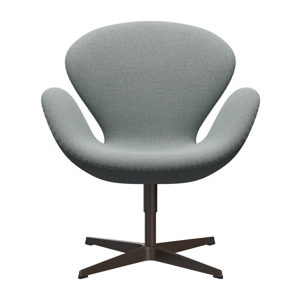 Fritz Hansen Swan Lounge Chair, Brown Bronze/Re Wool Pale Aqua