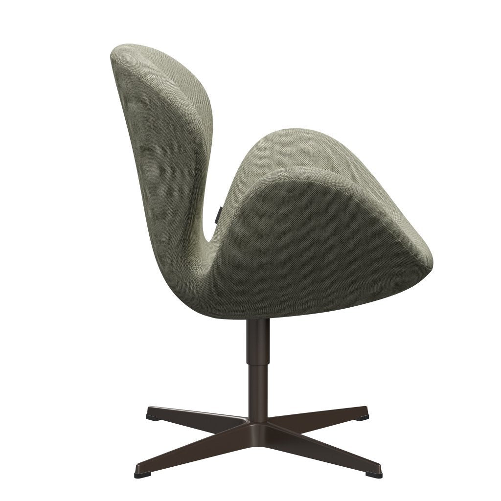 Fritz Hansen Swan Lounge Chair, Brown Bronze/Re Wool Lime Green/Nature