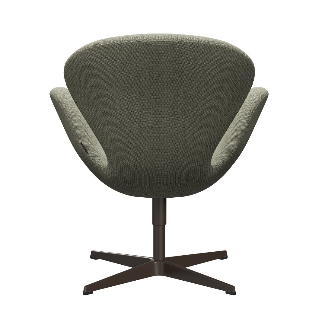 Fritz Hansen Swan Lounge Chair, Brown Bronze/Re Wool Lime Green/Nature