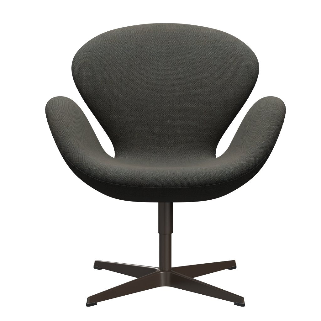 Fritz Hansen Swan Lounge Chair, Brown Bronze/Rime Dark Grey/Khaki