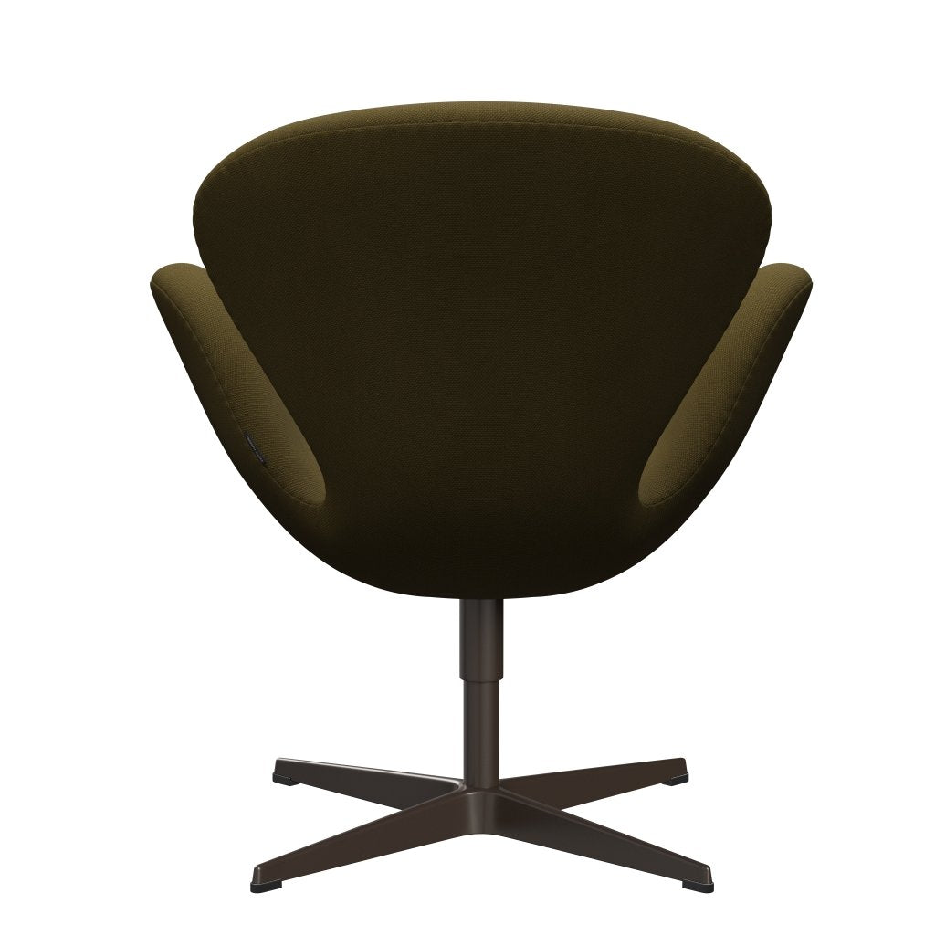 Fritz Hansen Swan Lounge Chair, Brown Bronze/Steelcut Army Green