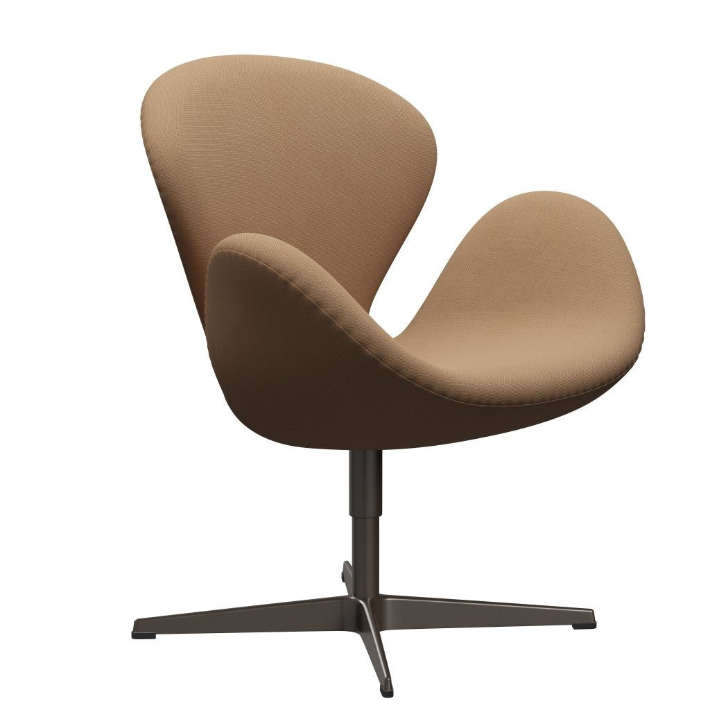 Fritz Hansen Swan Lounge Frea, brązowy brąz/Steelcut Sand Dark/Beige