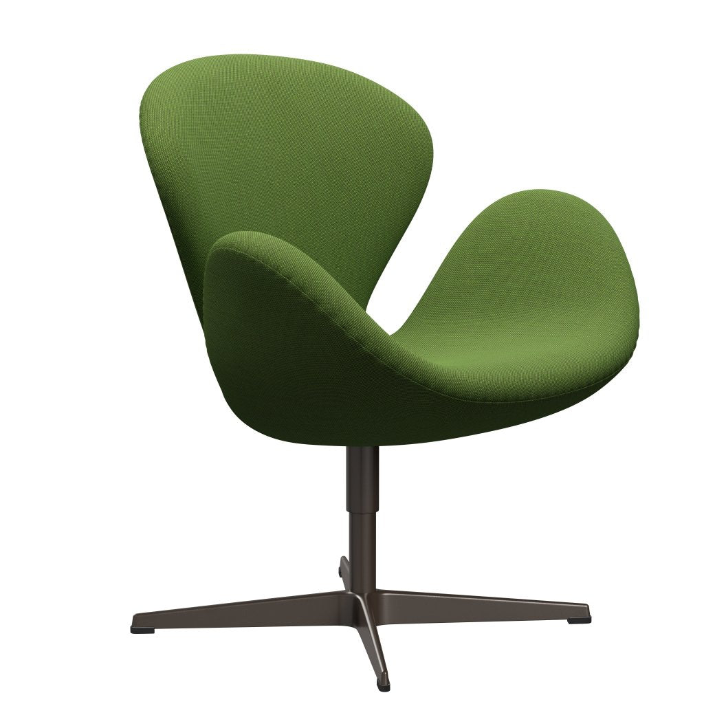 Fritz Hansen Swan Lounge Chair, Brown Bronze/Steelcut Trio Grass Green