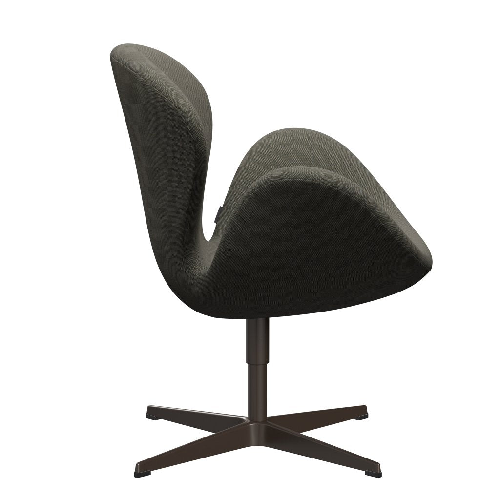 Fritz Hansen Swan Lounge Chair, Brown Bronze/Steelcut Trio Grey/Green