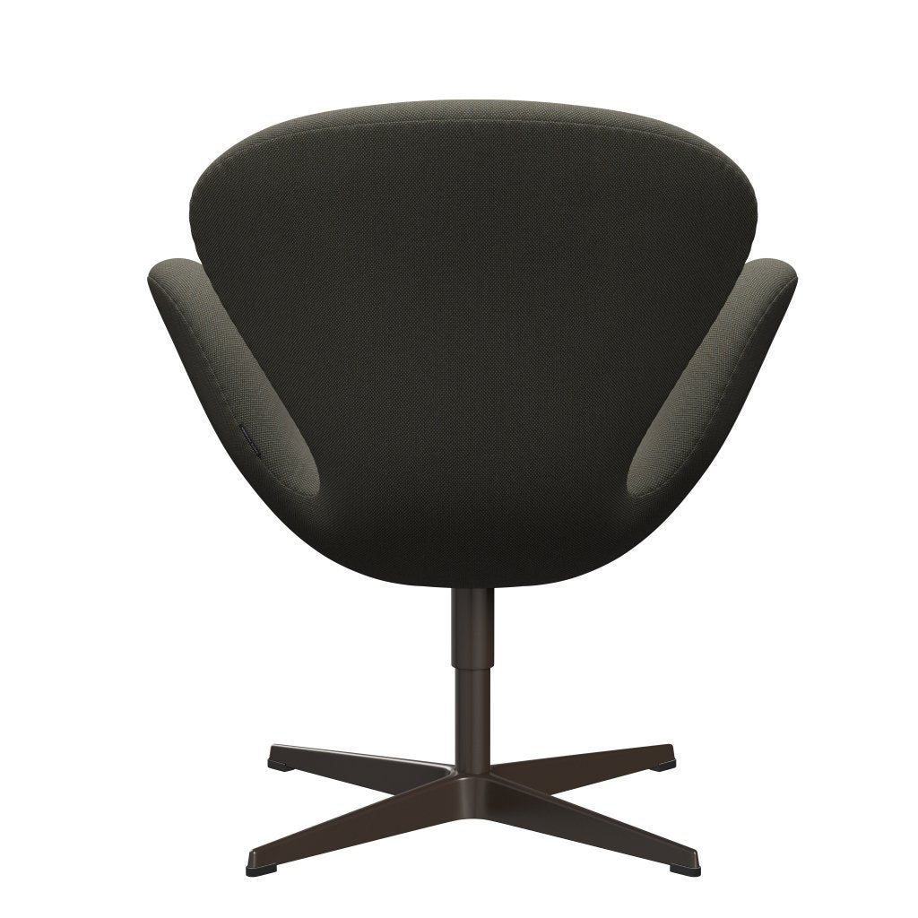 Fritz Hansen Swan Lounge Chair, Brown Bronze/Steelcut Trio Grey/Green