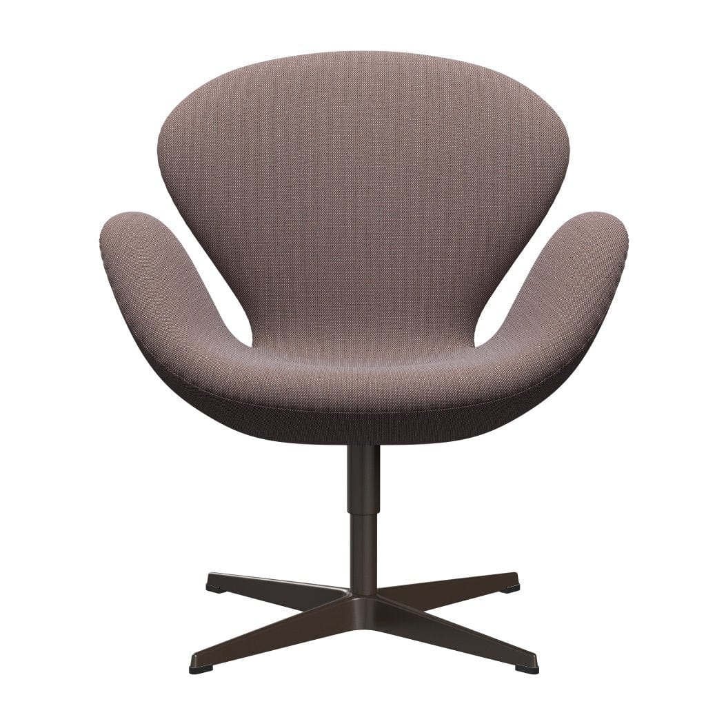 Fritz Hansen Swan Lounge Chair, Brown Bronze/Steelcut Trio Orange/Light Grey/Black