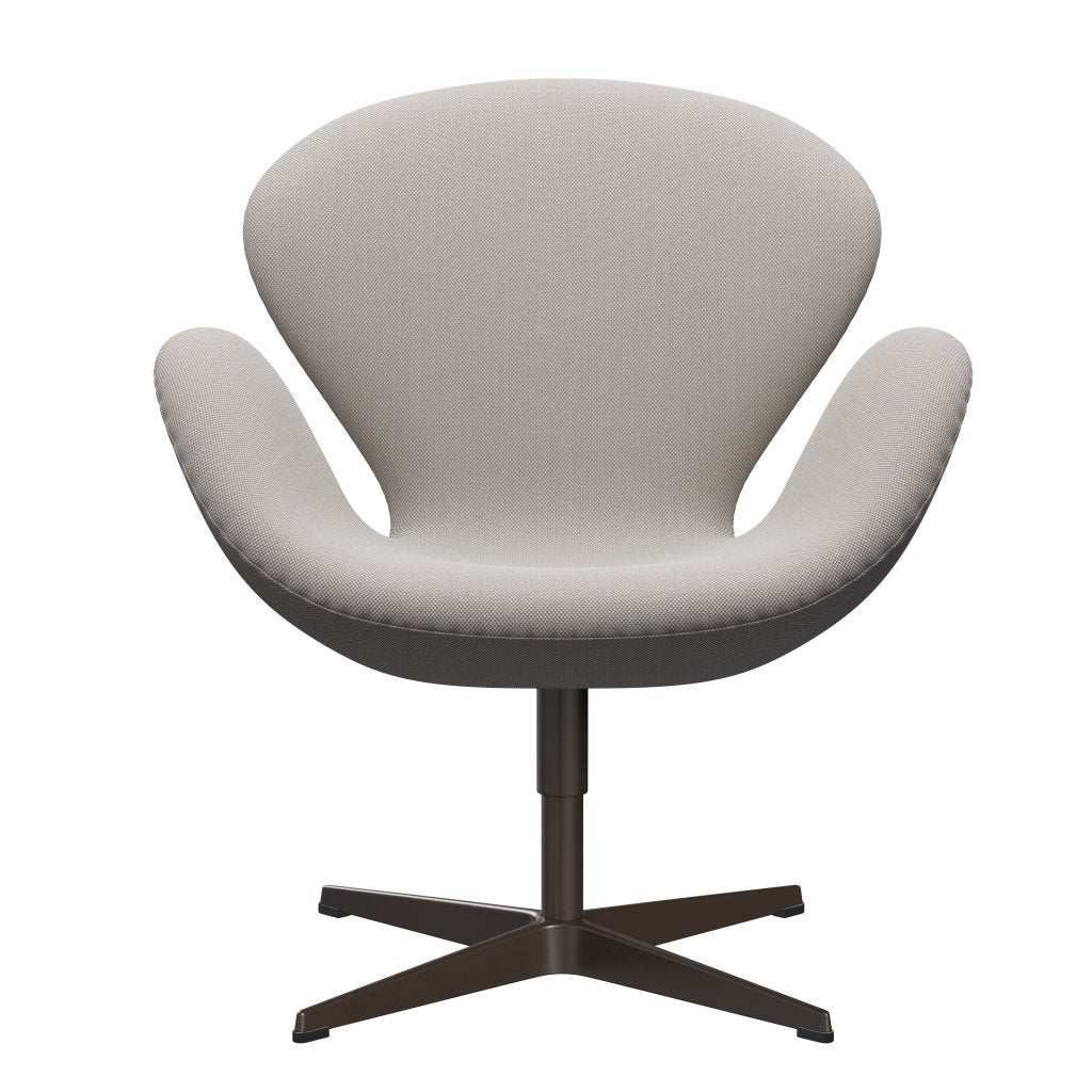 Fritz Hansen Swan Lounge Chair, Brown Bronze/Steelcut Trio White & Grey