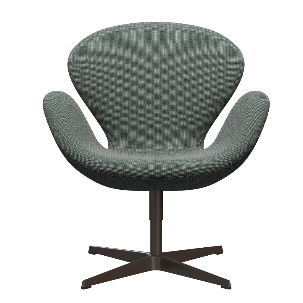 Fritz Hansen Swan Lounge Chair, Brown Bronze/Steelcut Trio White/Dark Green