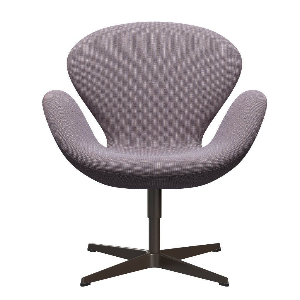 Fritz Hansen Swan Lounge Chair, Brown Bronze/Steelcut Trio White/Violet