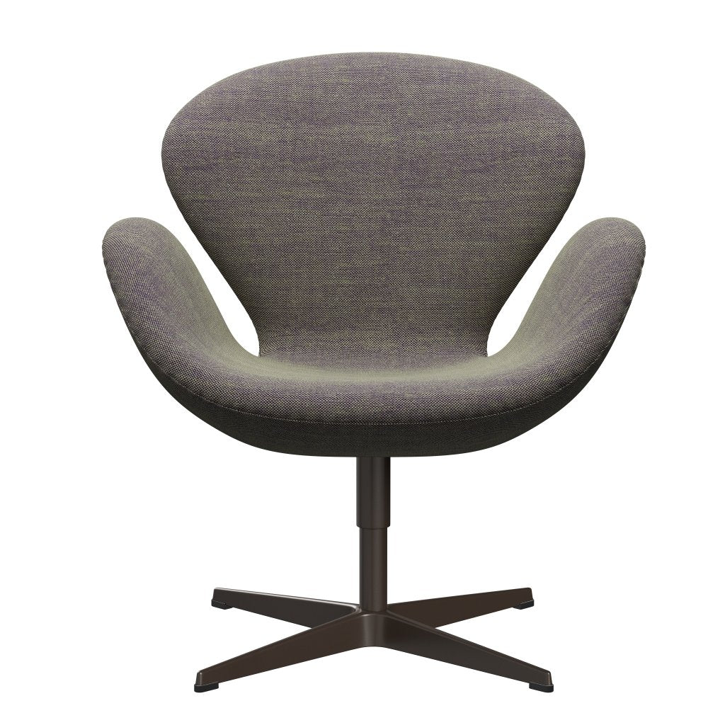 Fritz Hansen Swan Lounge, brązowy brąz/Sunniva Light Green/Violet