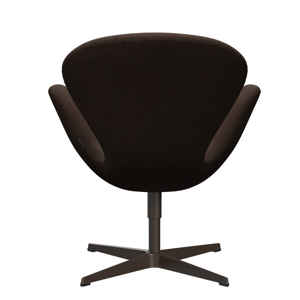 Fritz Hansen Swan Lounge Chair, Brown Bronze/Sunniva Black/Chestnut