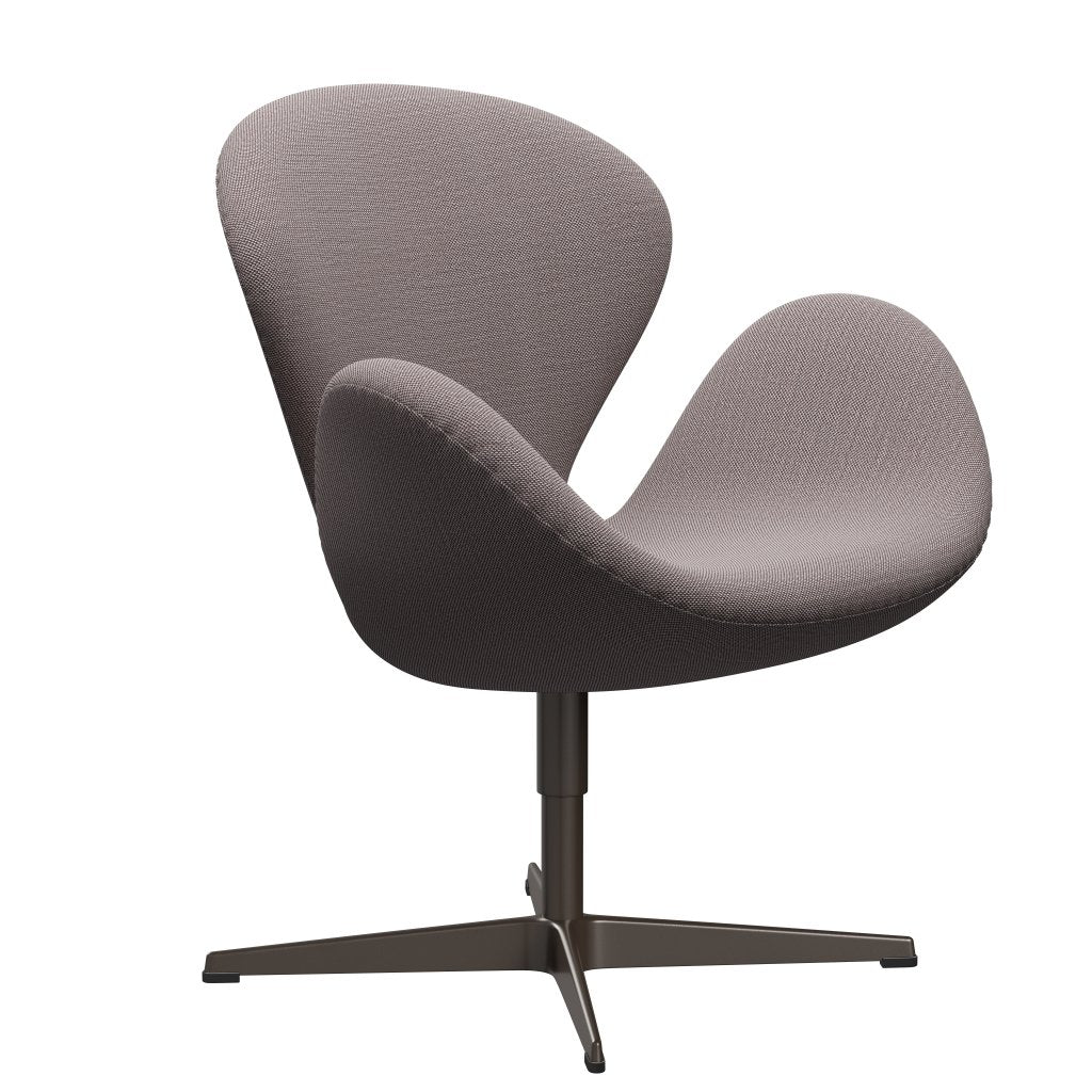 Fritz Hansen Swan Lounge Chair, Brown Bronze/Sunniva White/Violet