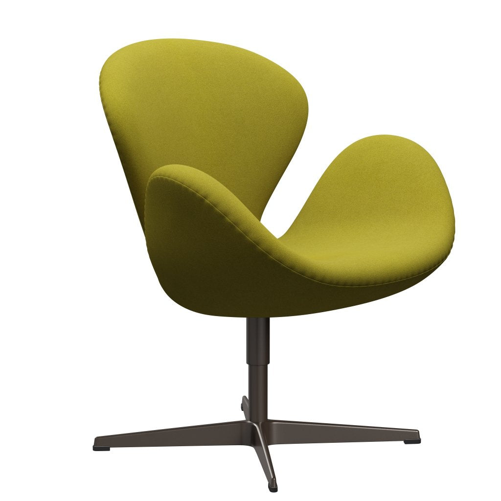 Fritz Hansen Swan Lounge Chair, Brown Bronze/Tonus Lime Green