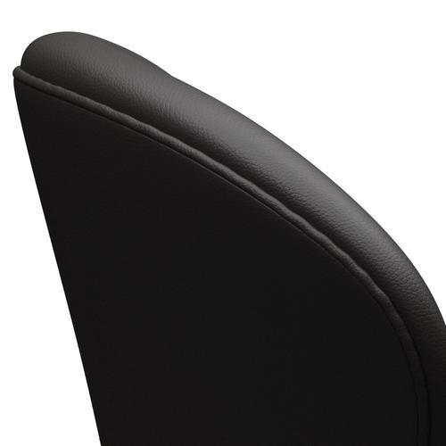 Fritz Hansen Swan Lounge Chair, Satin Brushed Aluminium/Aura Black Brown