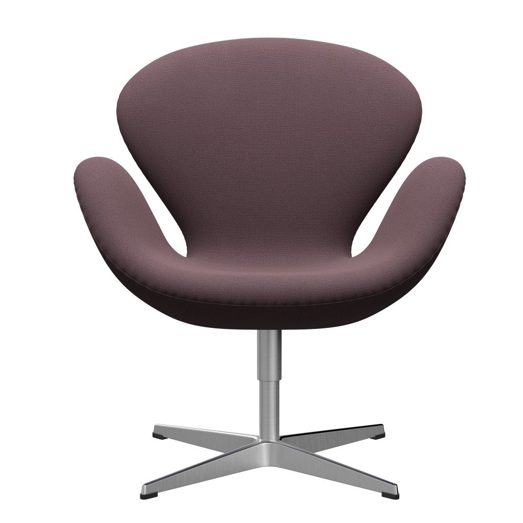 Fritz Hansen Swan Lounge Chair, Satin Brushed Aluminium/Capture Aubergine