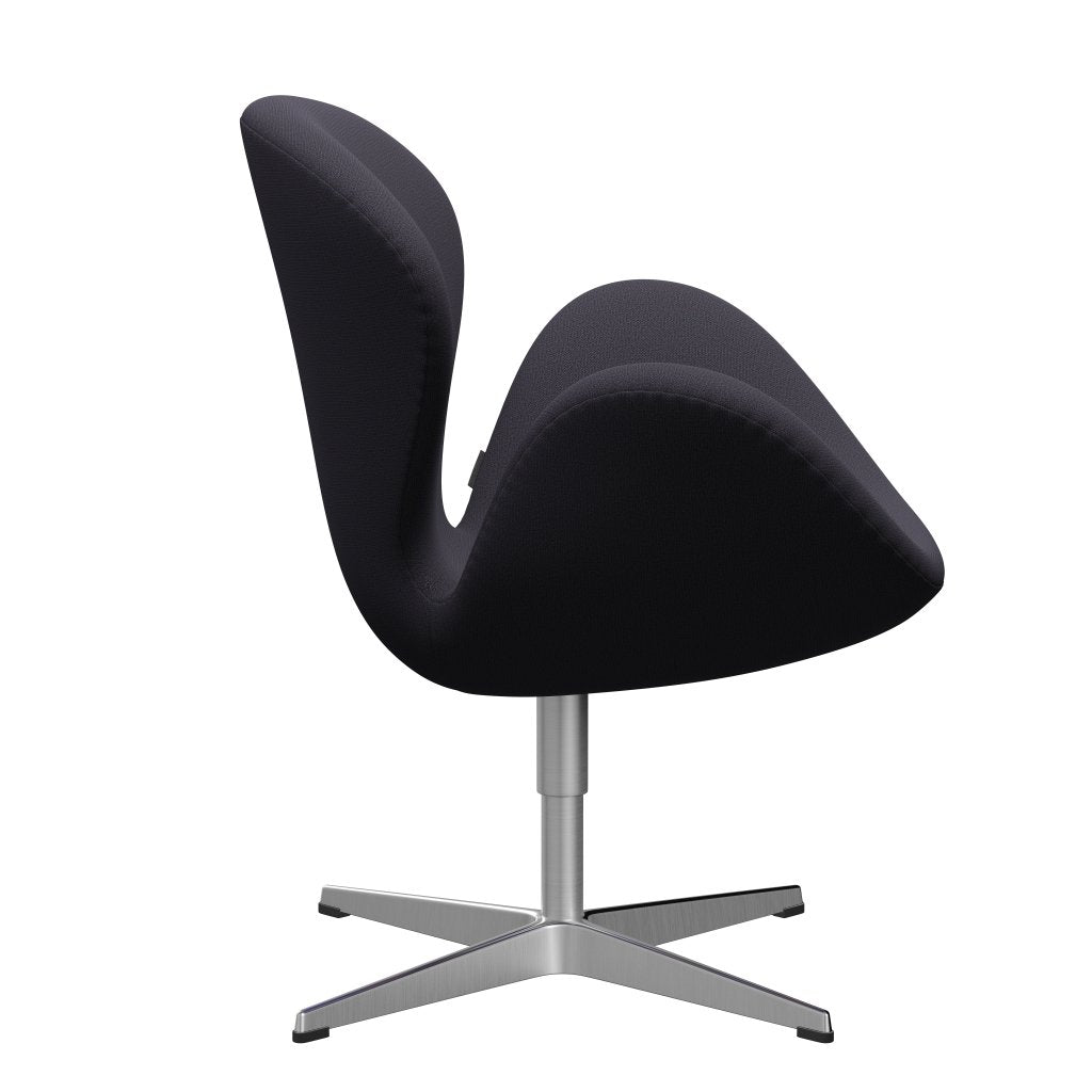 Fritz Hansen Swan Lounge Chair, Satin Brushed Aluminium/Capture Blue Charcoal