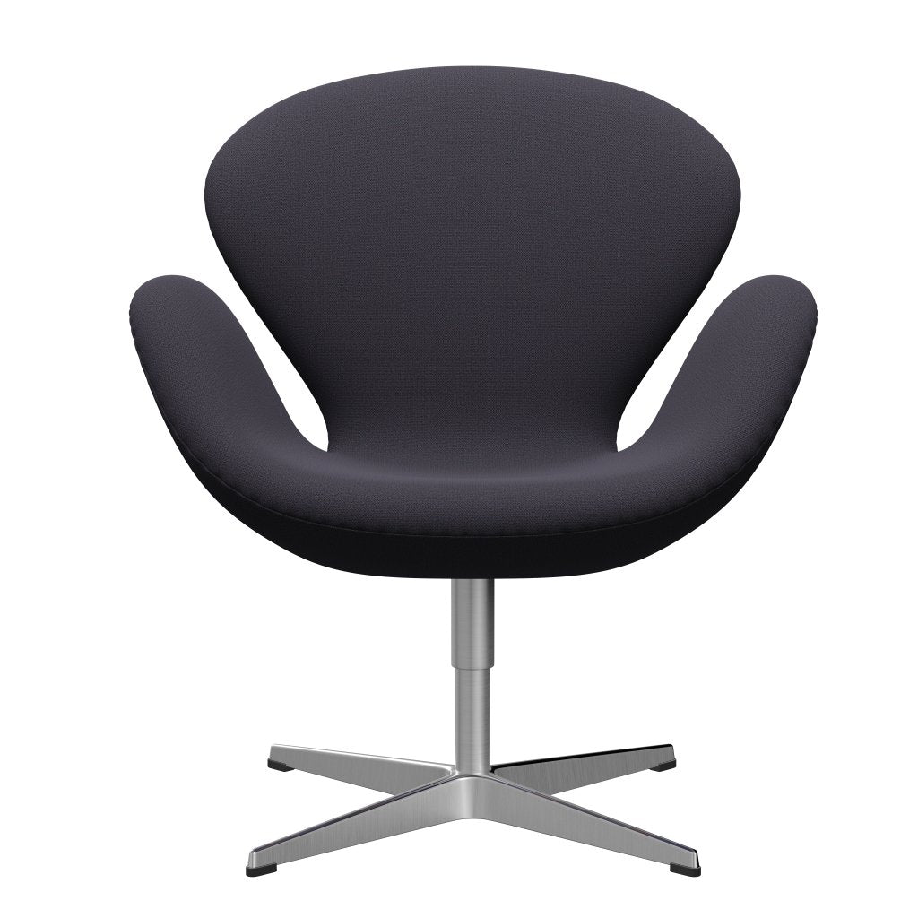 Fritz Hansen Swan Lounge Chair, Satin Brushed Aluminium/Capture Blue Charcoal