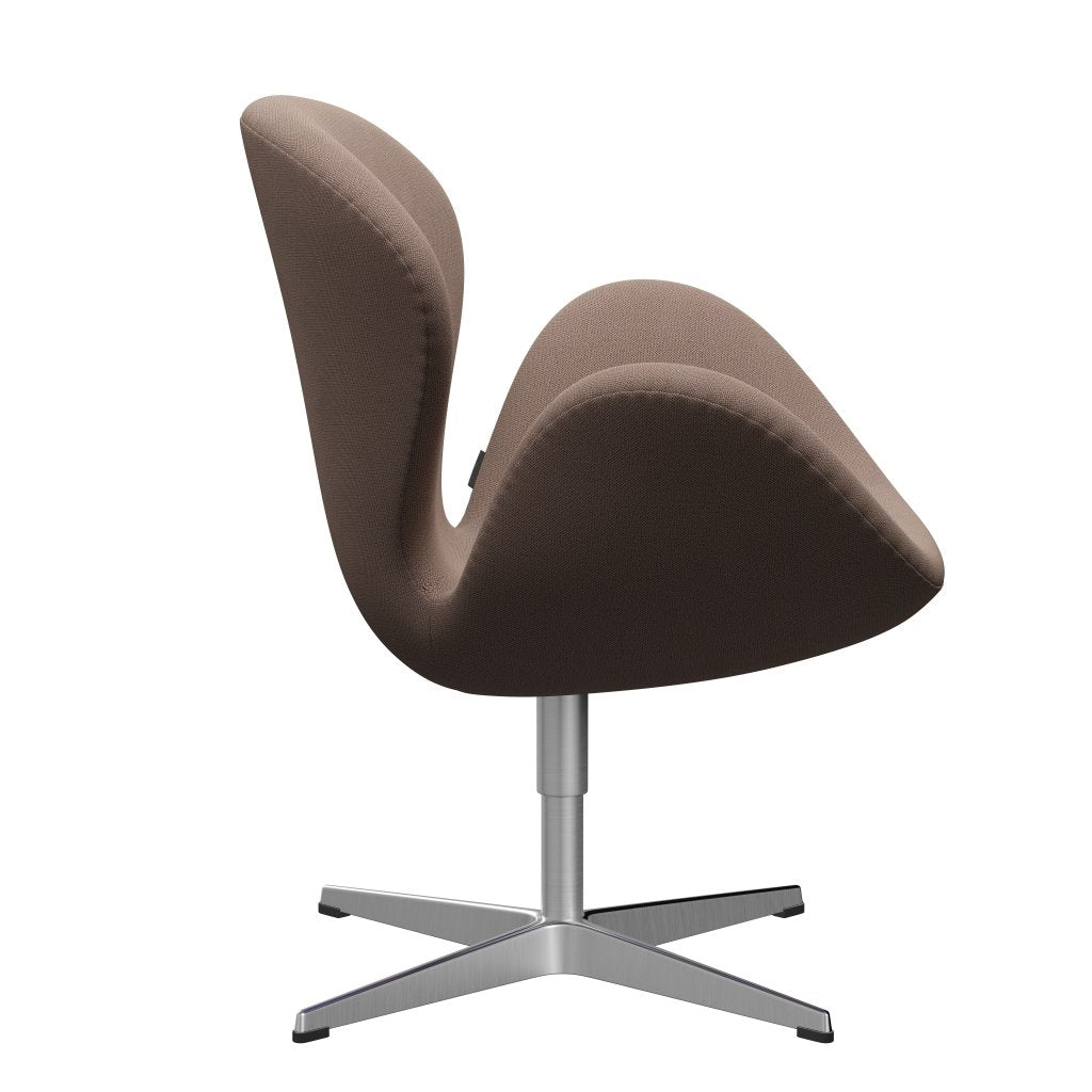 Fritz Hansen Swan Salounge, satynowy szczotkowany aluminium/Capture Brown