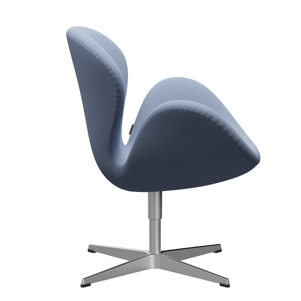 Fritz Hansen Swan Lounge Chair, Satin Brushed Aluminium/Capture Light Blue (4902)