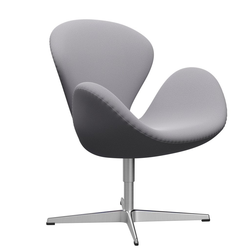 Fritz Hansen Swan Lounge Chair, Satin Brushed Aluminium/Capture Light Grey