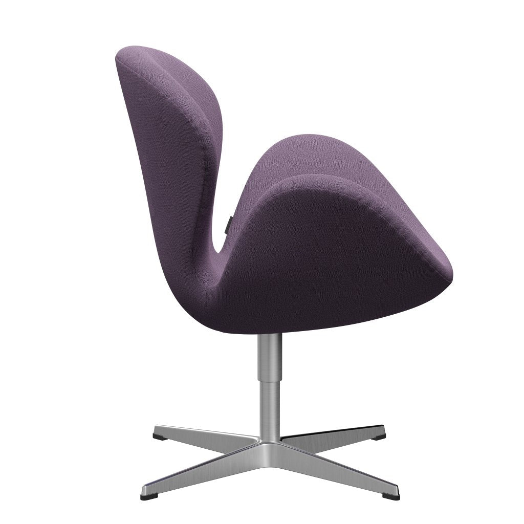 Fritz Hansen Swan Lounge Chair, Satin Brushed Aluminium/Capture Light Violet