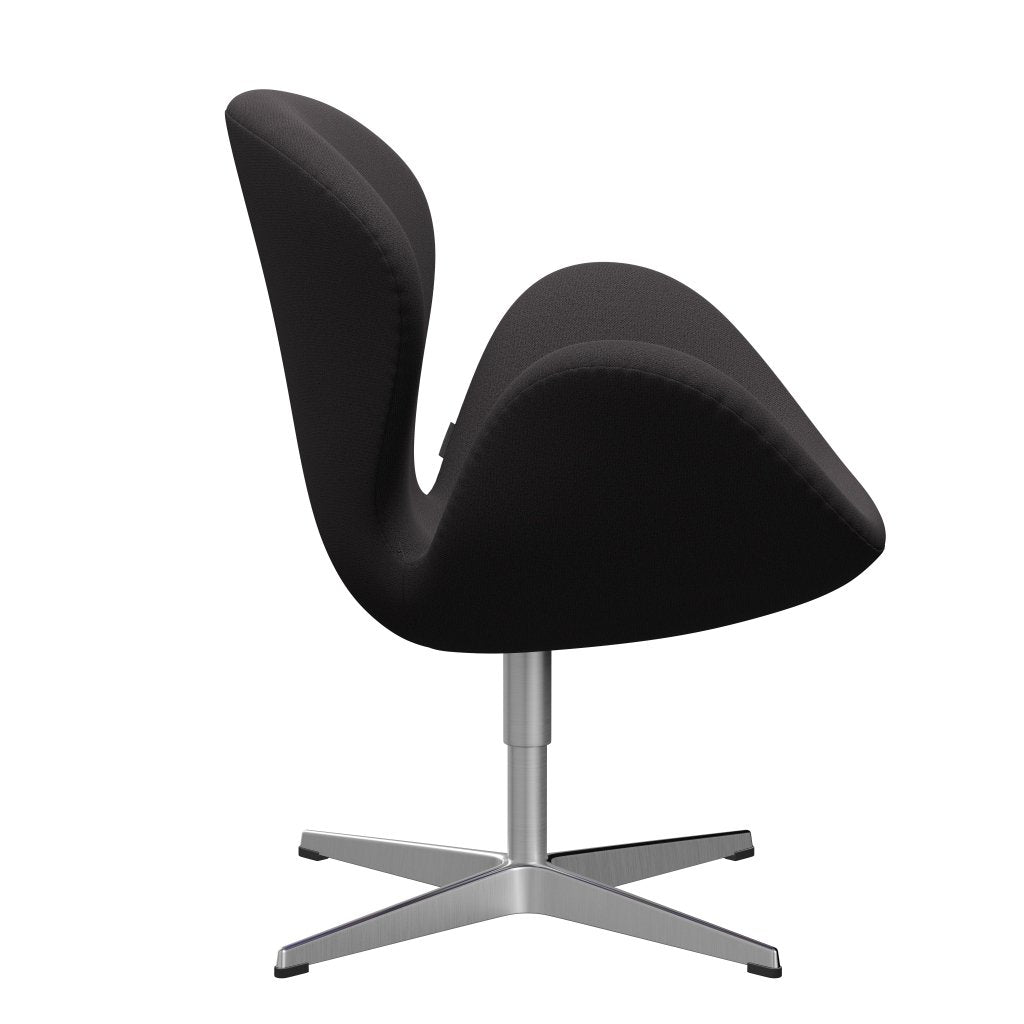 Fritz Hansen Swan Lounge Chair, Satin Brushed Aluminium/Capture Charcoal