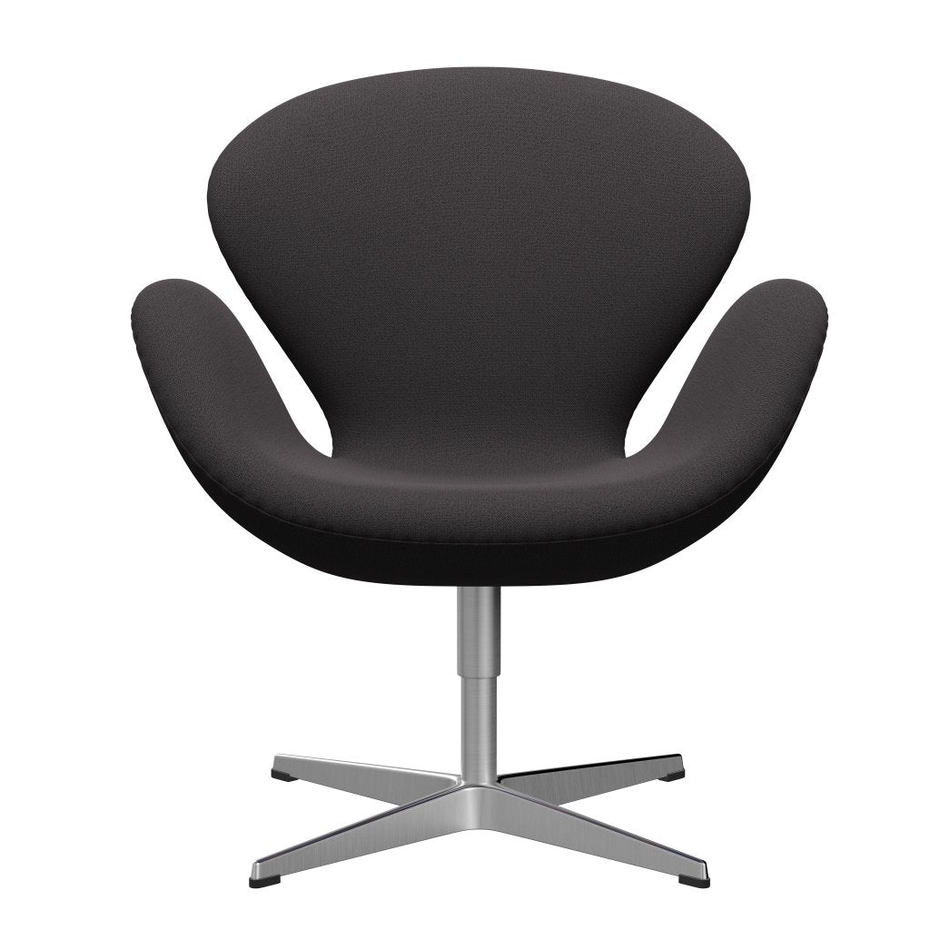 Fritz Hansen Swan Lounge Chair, Satin Brushed Aluminium/Capture Charcoal