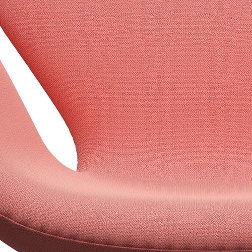 Fritz Hansen Swan Lounge Chair, Satin Brushed Aluminium/Capture Coral